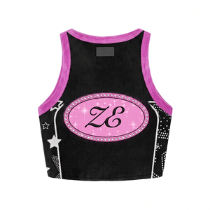 High Quality 220 GSM Stretch 100% Cotton Breathable Slim Fit Women Crop <b>Top</b> T Shirt for Side Panel Design Custom Digital - Product Image 2