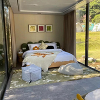 Rumah Baja Ringan Modern Anti Badai, Aluminium Ringan Tahan Air Ramah Lingkungan, Kabin Apple dengan Dua Kamar Tidur dan Toilet