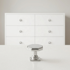 Poignée de meuble moderne en laiton, design minimaliste durable, nickel poli, pour cuisine, commode, maison, bureau, hôtel - Product Image 6
