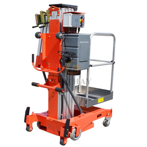 Plataforma de trabajo aéreo móvil eléctrica de mástil único hidráulico de aluminio de 8m, elevador de un solo hombre - Product Image 6