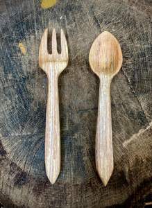 Fourchette à pâtes en bois d'acacia naturel poli, design durable, ensemble de fourchettes en bois pour la maison et le jardin, vaisselle de table - Product Image 6