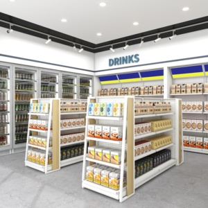 Runda 18 #   Estanterías Metálicas Ligeras de Una Sola Cara para Exhibición en Supermercados y Tiendas de Té Chino - Product Image 1