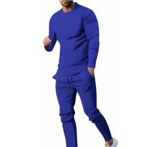Survêtements d'hiver personnalisés OEM en gros, ensembles 2 pièces de jogging fitness avec logo imprimé sur mesure, design rayé, tenues de sport - Product Image 6