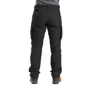 Pantalon cargo homme de haute qualité, couleur noire unie, coupe droite, décontracté et adapté aux activités de plein air. - Product Image 4