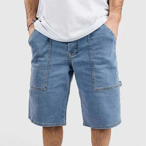 New Arrival Customized Men <b>Zipper</b> Loose-fit 100% Cotton Heavyweight Denim Pants Baggy-jeans <b>Shorts</b> Oem Serviced - Product Image 1