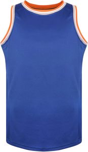 Maillot de sport sans manches bleu, col en V, en polyester, débardeur athlétique pour hommes et femmes, design en maille légère - Product Image 2