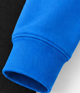 Custom Logo Men Hoodie Raglan Sleeve Full Zip Hoodie Color Block Cotton Fleece Sweatshirt Wholesale Streetwear Hoodie Pullover - Product Image 3