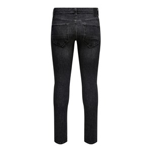 Jeans de Mezclilla para Hombre, Corte Recto, Cintura Alta, Lavado a la Piedra, Cierre de Botones, Tela de Algodón de Peso Medio, Estilo Casual - Product Image 2