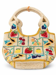 Bolsos tote con cuentas con diseño de frutas, detalle de bolso de mano en primer plano, perfecto para bodas nocturnas y uso casual, disponible para la venta. - Product Image 2
