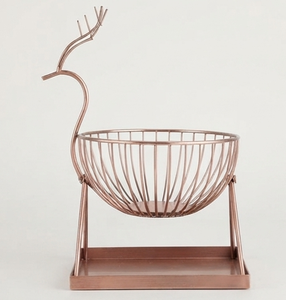 Panier de rangement en fil métallique en forme d'animal en cuivre, décoration d'intérieur, porte-fruits, panier à fruits - Product Image 4