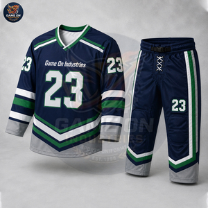 Premium Quality Custom Made OEM Services Jersey with Protective Hockey Pants Factory Manufacturer Ice Hockey Team Uniform - Product Image 3