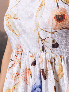 Vestido de Verano Personalizado de Alta Calidad para Mujer, Elegante Vestido Midi con Estampado Paisley, Lazo de Encaje Hecho a Mano, Sin Mangas, Vestidos de Noche Modernos para Mujer - Product Image 3