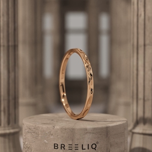 Anillo de Oro Sólido de 14K con Textura, Anillo Minimalista Apilable, Anillo de Boda Delgado para Mujer, Joyería Fina OEM ODM - Product Image 6