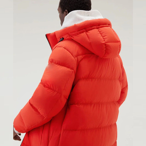 Men's Long Hooded Down Puffer Jacket Solid Color Zipper Closure Windproof Casual Winter <b>Coat</b> Thick Polyester Shell - Product Image 3