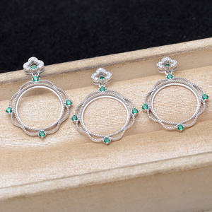 Mabei Jewelry - Accesorios para Manualidades, Plata de Ley S925, Estilo Retro de Palacio, Soporte para Pendientes, 16.5-16.7mm, Juego 6119 - Product Image 2