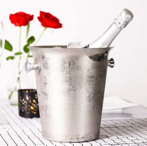 Seau à glace en acier inoxydable à double paroi avec pinces, design minimaliste écologique pour le refroidissement du vin, les fêtes, le stockage, l'hôtel, la maison et le bar - Product Image 1