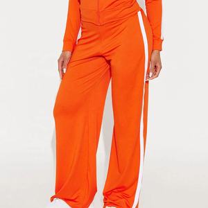 OEM Jogging pour femme, personnalisable avec votre propre design, marque privée, sur mesure, fermeture éclair intégrale, couleur orange, confortable - Product Image 5