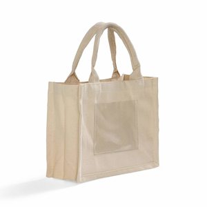 Sac fourre-tout de mariage extra large en toile de coton, robuste, avec poignées roulées, poche, personnalisable, impression sur mesure, vente en gros, cadeau promotionnel pour événements - Product Image 4