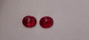 Pierre précieuse rouge rubis 100 % naturelle, créée en laboratoire, polie, pour la fabrication de bijoux fins et de luxe, tels que bagues, boucles d'oreilles, pendentifs. - Product Image 2