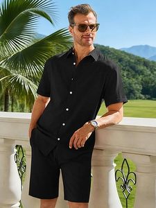 Men Summer <b>Knitted</b> Embroidered 100% Cotton Quick Dry Short Sleeve Custom Logo Joggers Suits <b>Set</b> Shirt and Short <b>Set</b> - Product Image 4