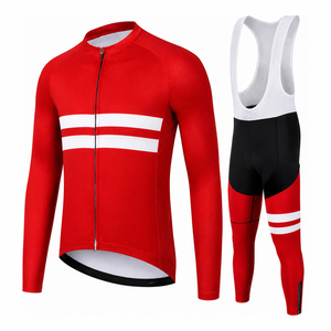 Custom Mens Long Sleeve Cycling Jersey & Bib Tights Set Breathable Quick Dry <b>Road</b> Bike Apparel OEM ODM Cycling Wear Manufacturer - Product Image 1
