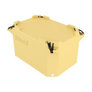 Glacière isotherme rectangulaire Allwin 100L en polyéthylène ARP 100 S, conteneur de stockage alimentaire extérieur, couleur beige - Product Image 2