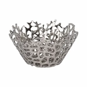 Bol de service moderne en acier inoxydable fait main, décoratif pour cuisine et table à manger, qualité export, écologique, style contemporain pour la maison - Product Image 1