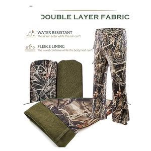 Finisher Winter Unisex Hunting Pants Lightweight Silent <b>Camo</b> Soft Shell <b>Waterproof</b> Breathable Mesh Lining - Product Image 2