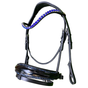 ADIBA OVERSEAS Brida de Cuero con Cristales de 10 mm, Narquera Acolchada Patentada, Equipo de Doma de Lujo, Logotipo Personalizado, Talla y Modelo - Product Image 1