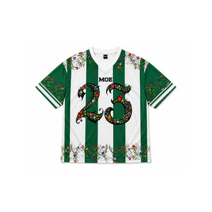 Maillot de football américain unisexe personnalisé à rayures florales, coupe oversize et courte, en mesh, qualité supérieure, léger, streetwear, OEM - Product Image 3