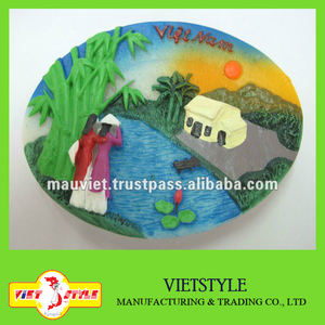 Poupées de mariage vietnamiennes Figurine en polyrésine artificielle pour amour Style maison cadeau décoratif modèle modèle pour aimant de réfrigérateur - Product Image 6