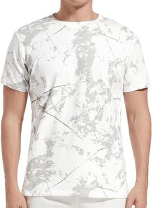 Camiseta de Manga Corta Blanca Estampada para Hombre, Cuello Redondo, Corte Regular, Informal, Transpirable, de Poliéster Tejido - Product Image 6