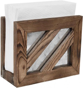 Porte-serviettes en bois compact avec base stable pour garder les serviettes en papier bien organisées sur les tables à manger et les comptoirs de cuisine - Product Image 6