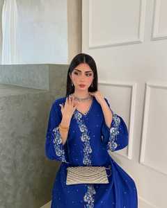 Wholesale Ethnic Wedding Evening Party Wear Abaya <b>Kaftan</b> Long Sleeve Floor Length Lightweight <b>Plus</b> <b>Size</b> Polyester Handmade - Product Image 2