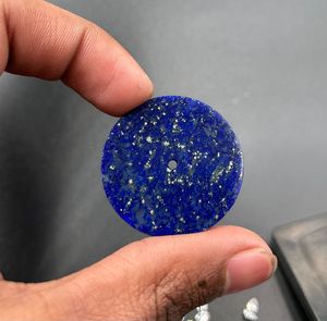 Esfera de Reloj A K Gems de Lapislázuli Azul Natural, Modelo ETH-1001, 31.50 mm, Redonda, Pulida por un Lado - Product Image 1