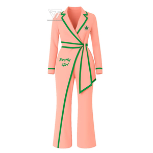 Alfa Griega |   Kapa |   Alfa |   Ropa de Sororidad, Mono de Pierna Ancha Bordado Viral |   Body Elegante para Oficina - Product Image 1