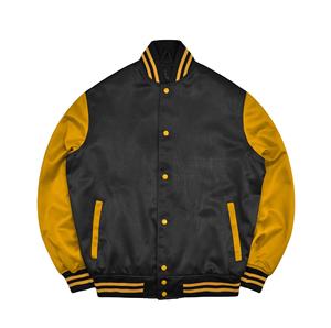 Chaqueta Bomber de Satén para Hombre, Talla Grande, con Logotipo Personalizado OEM, Estilo Urbano, Chaqueta Varsity de Carreras, para Invierno - Product Image 1