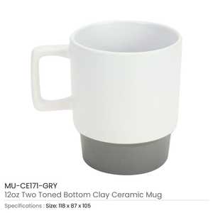 12 oz Ceramic Mugs with Bottom Clay Matte Finish - Product Image 5