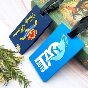 Accesorios de viaje creativos Maleta ID Dirección Titular Equipaje Embarque Logotipo personalizado Etiquetas de equipaje de PVC, Marktex - Product Image 1