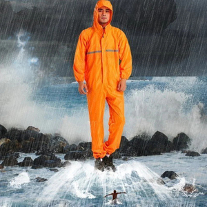 High Quality Customizable One-piece <b>Men</b> Women Waterproof Windproof Breathable Polyester <b>Raincoat</b> Jumpsuit Hooded Custom Brand - Product Image 5