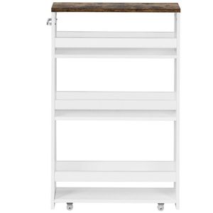 Carrello portaoggetti da cucina a 4 ripiani con ruote e maniglia, organizer salvaspazio per una gestione efficiente degli spazi - Product Image 4