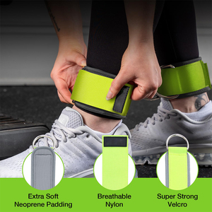 Customized Logo Breathable Non-Slip Heavy-Duty Foldable Adjustable Neoprene Unisex <b>Ankle</b> Straps Double Ring Closure Training - Product Image 3