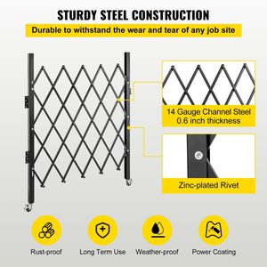 Cancello di Sicurezza Pieghevole in Acciaio a Fisarmonica 122 cm (A) x 94 cm (L) per Uso in Palestra - Product Image 4
