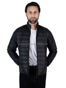 Chaqueta acolchada negra para hombre, con cuello alto, cierre de cremallera, a prueba de viento, informal, para otoño, ropa de EE. UU., al precio más bajo. - Product Image 1