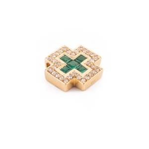 NOVA 18K Solid Gold Emerald & Diamond Pendant with IGI Certified Oval Cut Daily Wear - Product Image 5