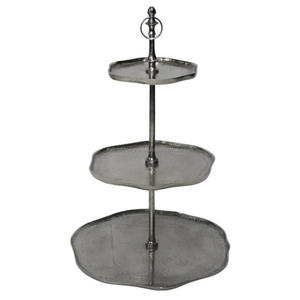 Event Supplies 3 Tier Cake Stand Round Aluminium Dishes And Fruits Dessert Cake Serving <b>Plates</b> For Holiday Party <b>Decoration</b> - Product Image 5
