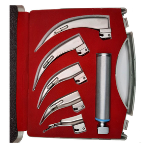 ชุดเครื่องมือส่องกล่องเสียงแบบแมคอินทอช พร้อมใบมีดไฟเบอร์ออปติก 5 ใบ ทำจากสแตนเลสอย่างดี สำหรับการจัดการทางเดินหายใจที่เชื่อถือได้ - Product Image 1