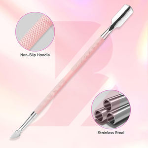 Produit tendance : Pousse-cuticules double tête avec manche rose en acier inoxydable pour le modelage, le nettoyage et la préparation des ongles - Product Image 5