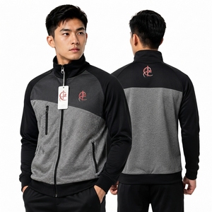 <b>Men</b> Sports <b>Track</b> <b>Jacket</b> Quick Dry Polyester Material Breathable Construction Stand Collar Elastic Hem Lightweight Athletic Outer - Product Image 6