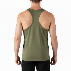 Men Breathable Racerback Tank Top Made In 100% Cotton Fabric Men Workout <b>Singlet</b> Sports Activities <b>Running</b> Stringer For Men - Product Image 2
